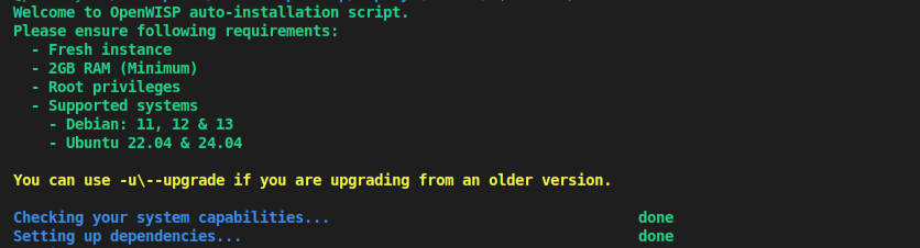Auto Install Script for Docker OpenWISP