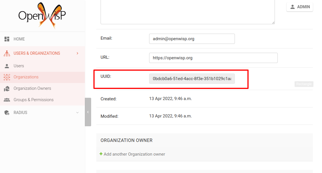Organization UUID